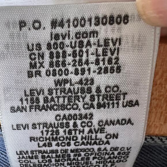 Levis Jeans Mens Size 34 X 30 Slate Blue Gray 501 Button Fly Straight Leg - Picture 14 of 16